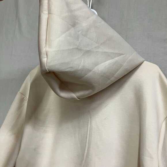 A New Day Women's Large Cream Double Knit Full Zip Hoodie Sweatshirt Long Sleeve - Picture 8 of 10